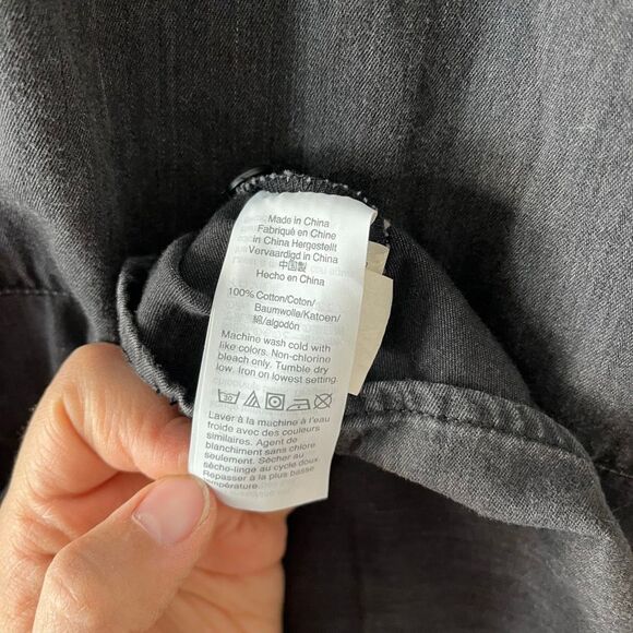 Madewell black mock neck ruffled mini long sleeve cotton dress size 4 academia b - Picture 8 of 8